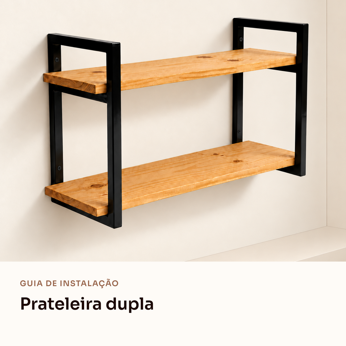 Guia de instalacao da prateleira dupla industrial Pratelar