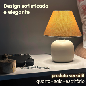 Abajur Bujão de Cerâmica com Cúpula + Lâmpada