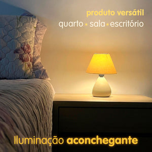 Kit 2 Abajur Gota de Cerâmica com Cúpula + Lâmpada