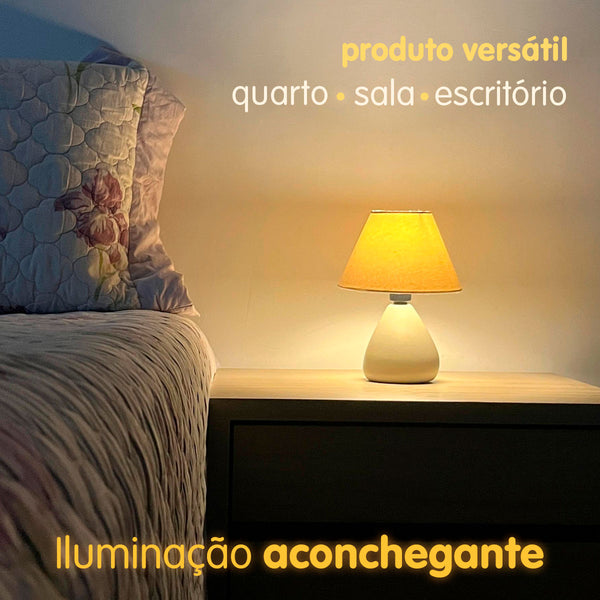 Kit 2 Abajur Gota de Cerâmica com Cúpula + Lâmpada