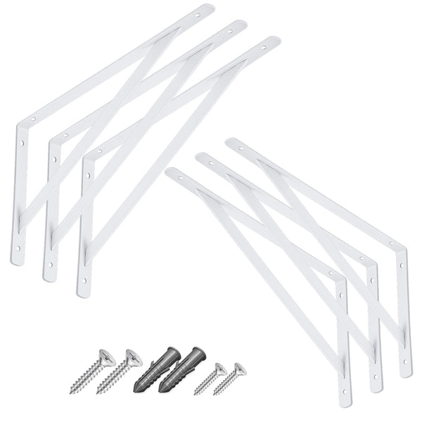 Kit 6 Suporte Mão Francesa de Ferro 27cm Reforçada