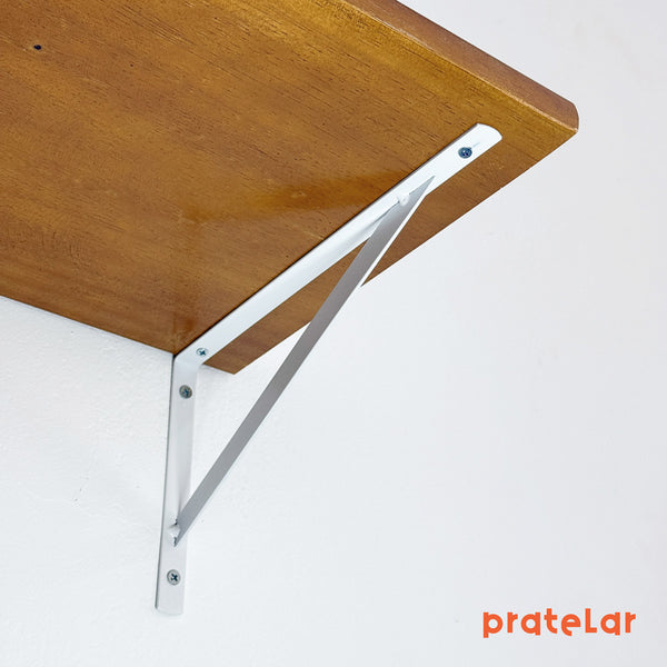 Kit 6 Suporte Mão Francesa de Ferro 27cm Reforçada