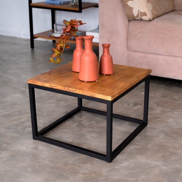 Mesa de Centro Industrial 40x40cm
