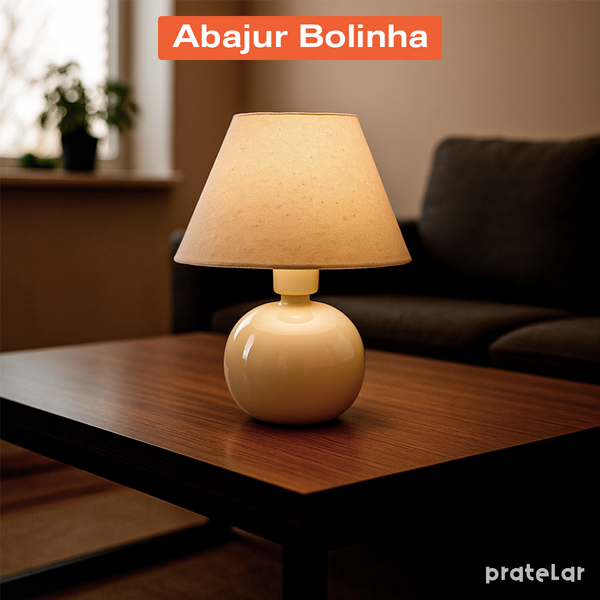 Abajur Bolinha de Cerâmica com Cúpula