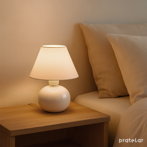 Abajur Bolinha de Cerâmica com Cúpula