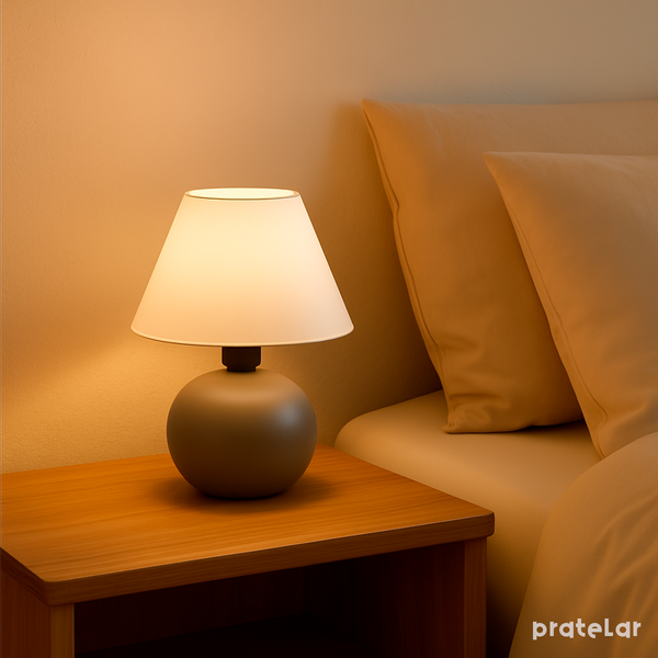 Abajur Bolinha de Cerâmica com Cúpula