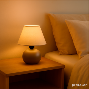 Abajur Bolinha de Cerâmica com Cúpula