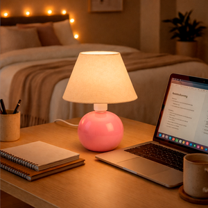 Abajur Bolinha de Cerâmica com Cúpula