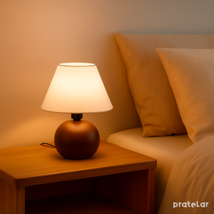 Abajur Bolinha de Cerâmica com Cúpula