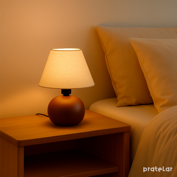 Abajur Bolinha de Cerâmica com Cúpula