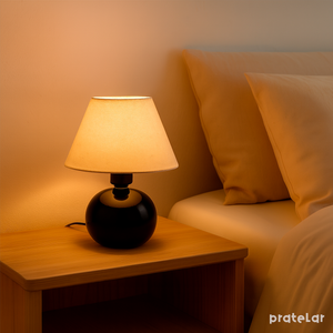 Abajur Bolinha de Cerâmica com Cúpula