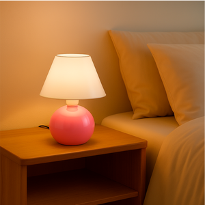 Abajur Bolinha de Cerâmica com Cúpula