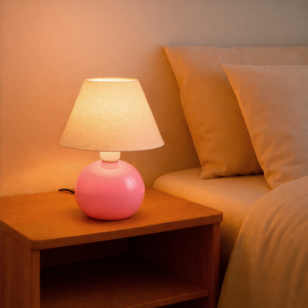 Abajur Bolinha de Cerâmica com Cúpula