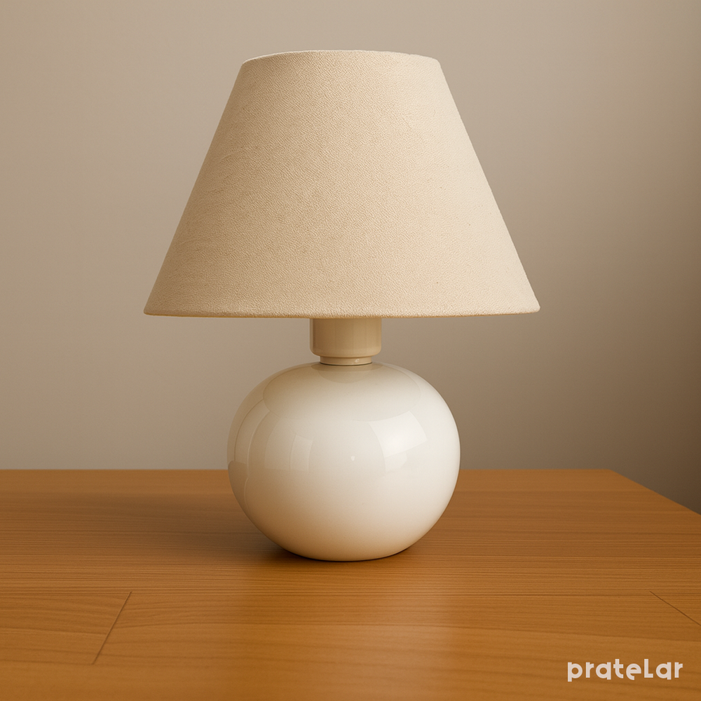 Abajur Bolinha de Cerâmica com Cúpula