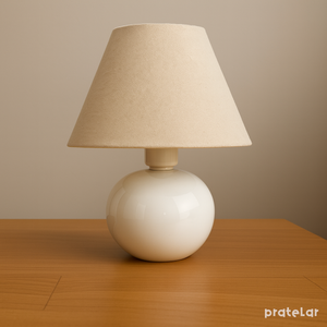 Abajur Bolinha de Cerâmica com Cúpula