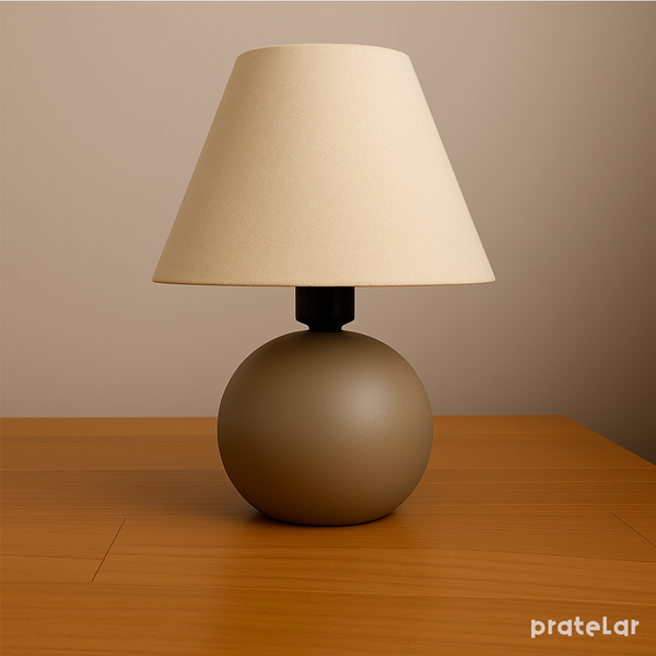 Abajur Bolinha de Cerâmica com Cúpula