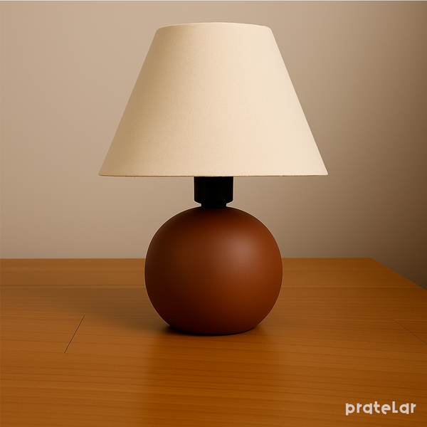 Abajur Bolinha de Cerâmica com Cúpula