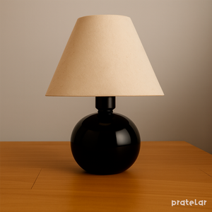 Abajur Bolinha de Cerâmica com Cúpula