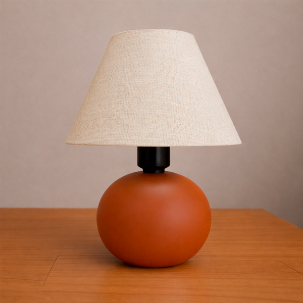 Abajur Bolinha de Cerâmica com Cúpula