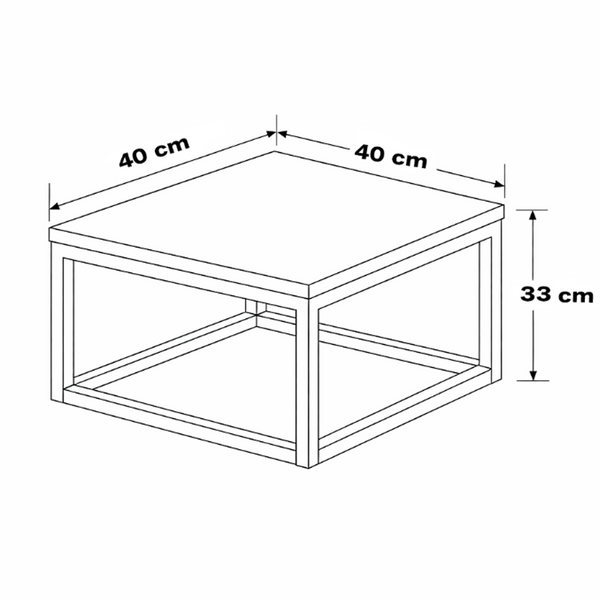 Mesa de Centro Industrial 40x40cm