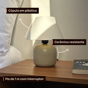 Abajur bujão capuccino com cúpula de plástico, detalhes #capuccino #plástico