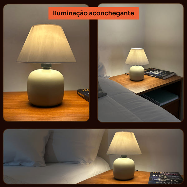 Abajur bujão capuccino com cúpula de plástico, iluminação aconchegante #capuccino #plástico