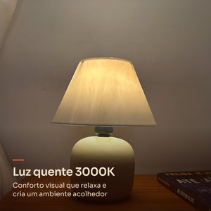 Abajur bujão capuccino com cúpula de plástico, luz quente 3000K #capuccino #plástico