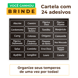 Porta Temperos 8 Potes de Vidro 100ml Rolha com Bandeja de Madeira