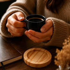 Xícara preta de 95 ml para café expresso