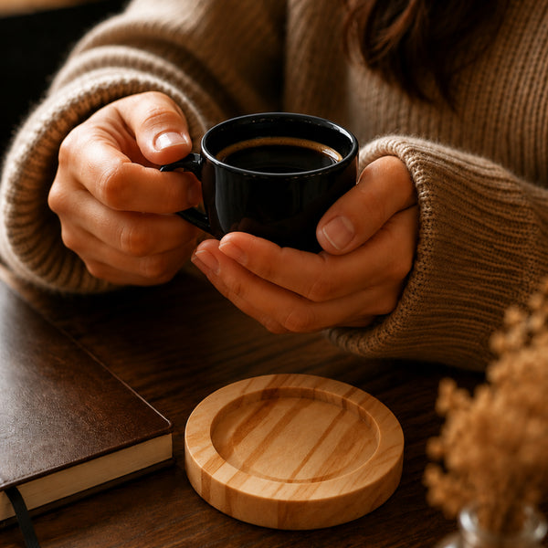 Xícara preta de 95 ml para café expresso