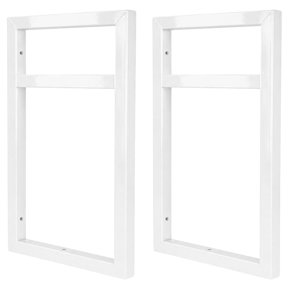 Par de suportes de ferro brancos para prateleira dupla 24x37 cm