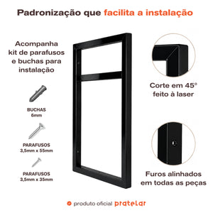 Detalhes do suporte de ferro para prateleira dupla
