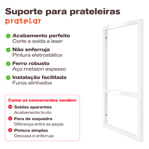 Suporte de teto branco Pratelar com corte e solda a laser