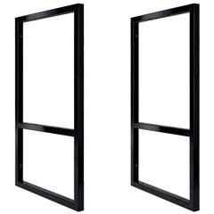 Par de suportes de ferro pretos para prateleira de teto 24x70 cm