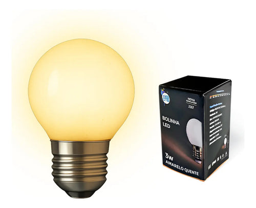 Lâmpada bolinha LED G45 3W branco quente
