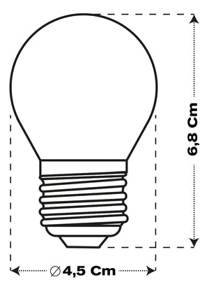 Medidas da lâmpada bolinha LED G45