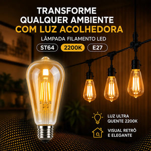 Filamento aparente da lâmpada LED ST64
