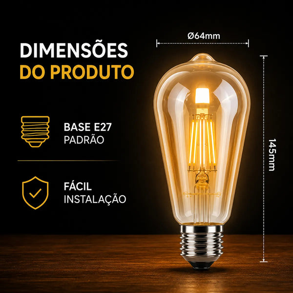 Lâmpada de filamento LED base E27