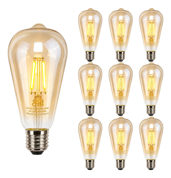 Kit 10 lâmpadas de filamento LED ST64