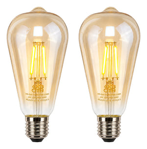 Kit 2 lâmpadas de filamento LED ST64