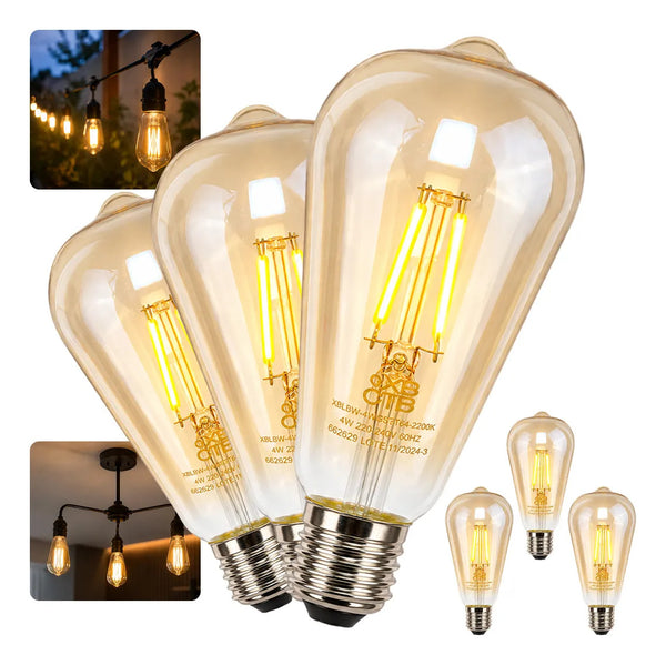 Kit 6 lâmpadas de filamento LED ST64