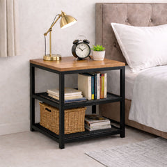 Mesa lateral industrial 3 níveis com grade Pratelar