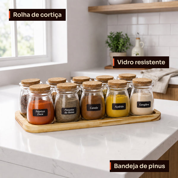 Porta temperos 10 potes na bancada da cozinha #10