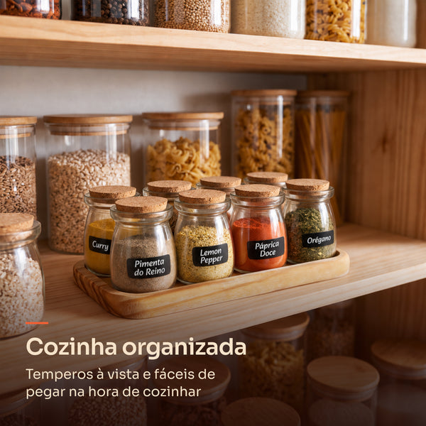 Porta temperos 8 potes na bancada, cozinha organizada #8