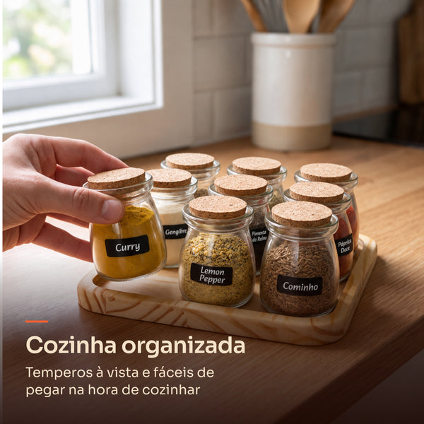 Porta temperos 9 potes, cozinha organizada #9