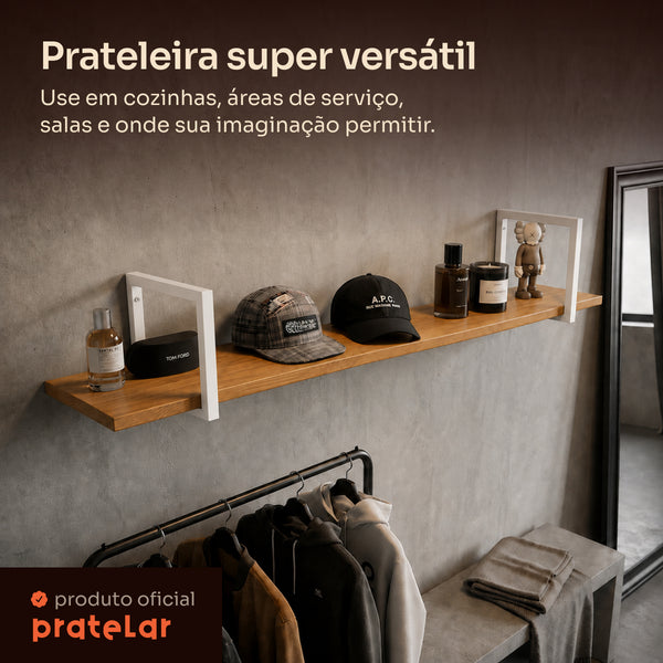 Prateleira industrial branca 100x20 cm super versátil #100x20cm #branco