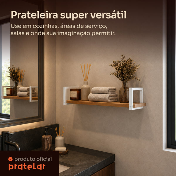 Prateleira industrial branca 60x20 cm super versátil #60x20cm #branco