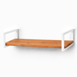 Prateleira industrial branca 80x20 cm, ferro metalon e tábua de pinus, Pratelar #80x20cm #branco