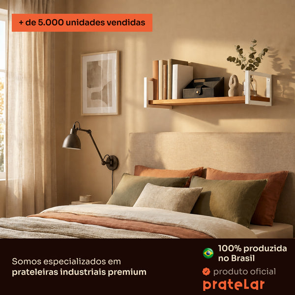 Prateleira industrial branca 80x20 cm Pratelar, mais de 5.000 unidades vendidas #80x20cm #branco