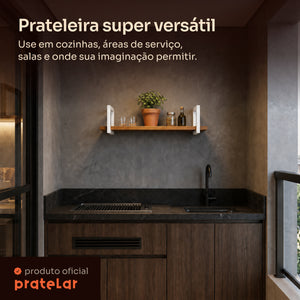 Prateleira industrial branca 80x20 cm super versátil #80x20cm #branco